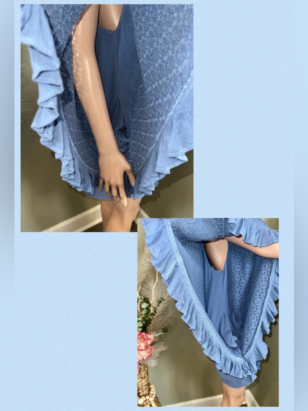 NEW Free People As You Are Romper XS Cornflower Blue Summer Boho - Picture 7 of 16